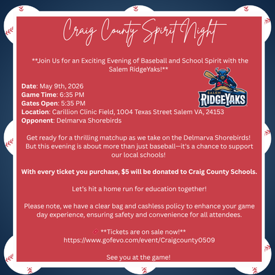 Craig County Spirit Night with Salem RidgeYaks 