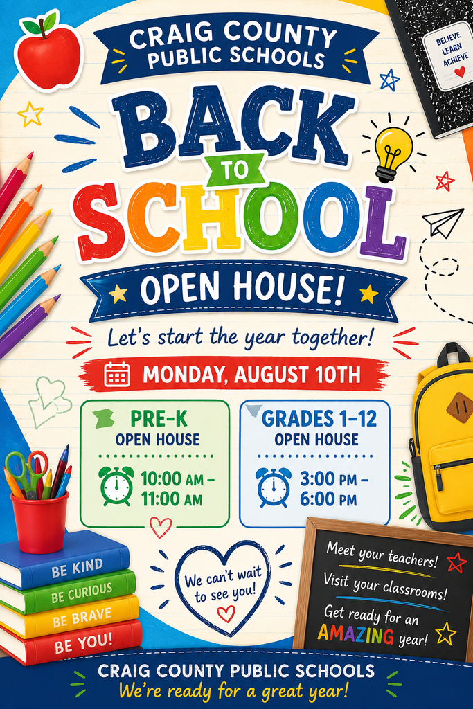 Back to School Open House August 10, 2026