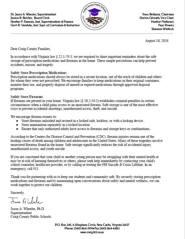 Letter from Dr. Wheeler