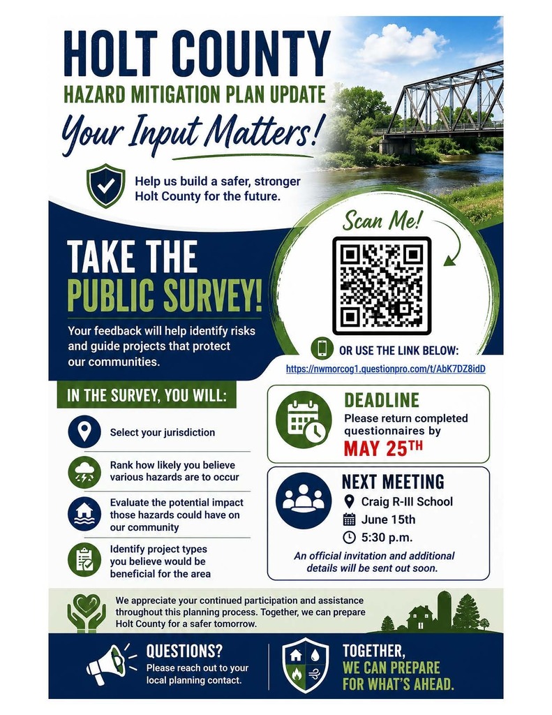 Holt County Hazard Mitigation Plan Update Flyer