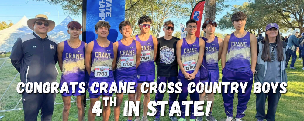 Congrats Crane Cross Country Boys - 4th in State!