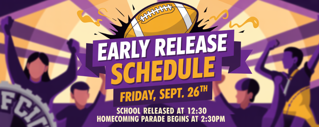 Reminder: Early Release Schedule on Friday, September 26th