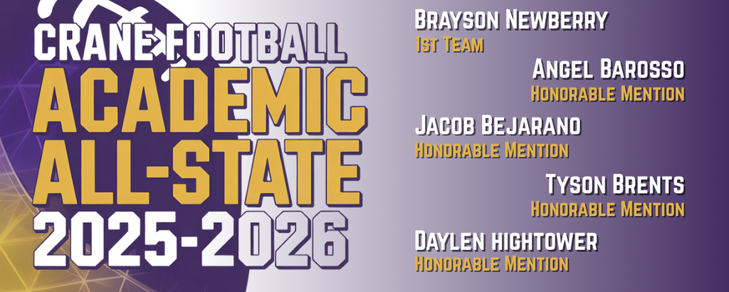 Crane Football Academic All-State 2025-2026