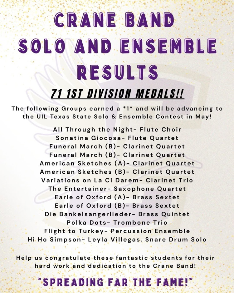 CHS Band aUIL Solo & Ensemble 