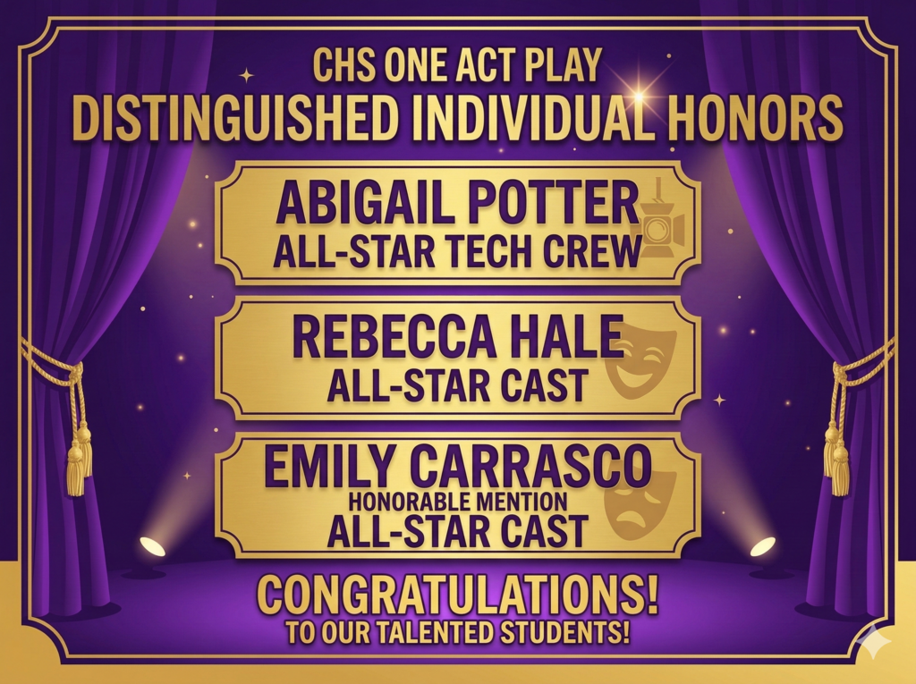 CHS One Act Play Distinguished Individual Honors