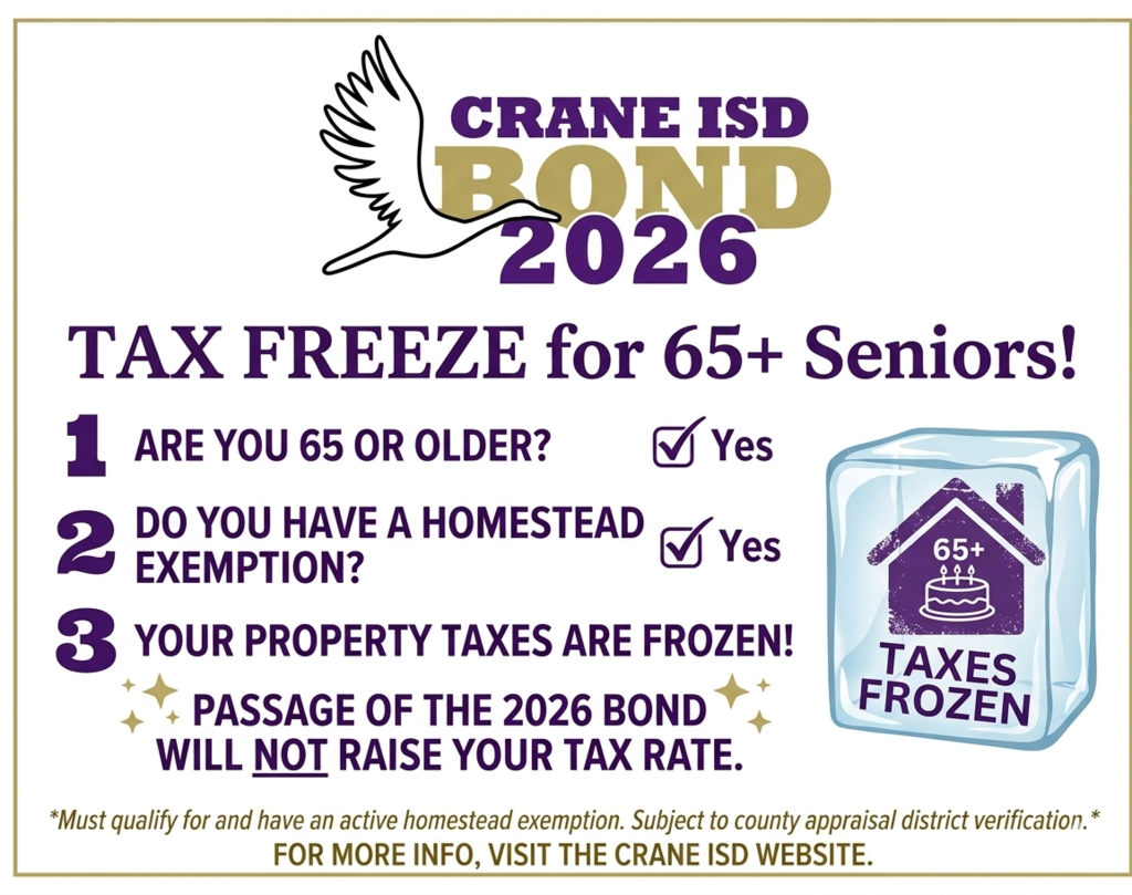 Did you know? The 2026 Bond will NOT financially impact those 65 and older with a homestead exemption. Your school taxes stay the same while we invest in safer, modern classrooms for our kids.