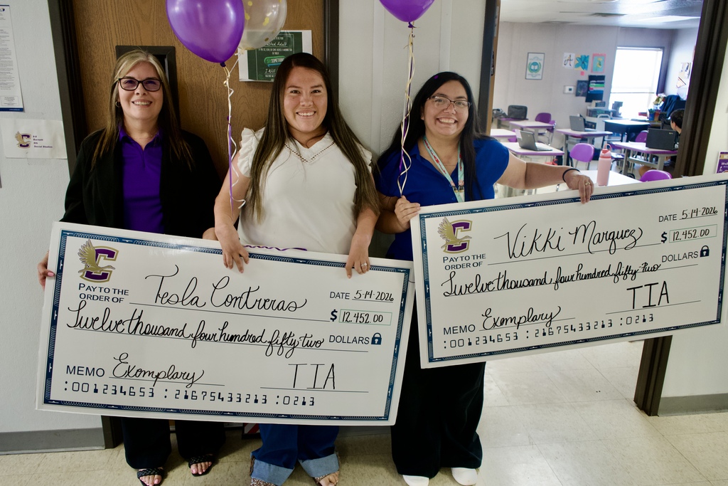 Crane ISD was thrilled to honor 11 CISD teachers receiving a total of more than $140,000 this year through the Texas Teacher Incentive Allotment! These teachers were recognized for their classroom excellence and their ability to help students grow in Math or Reading. These Crane ISD teachers will receive their amount each year for five years, totaling more than $700,000. We are excited to expand this opportunity next year to include Science and Social Studies classrooms on all campuses. Crane ISD teachers are amazing!