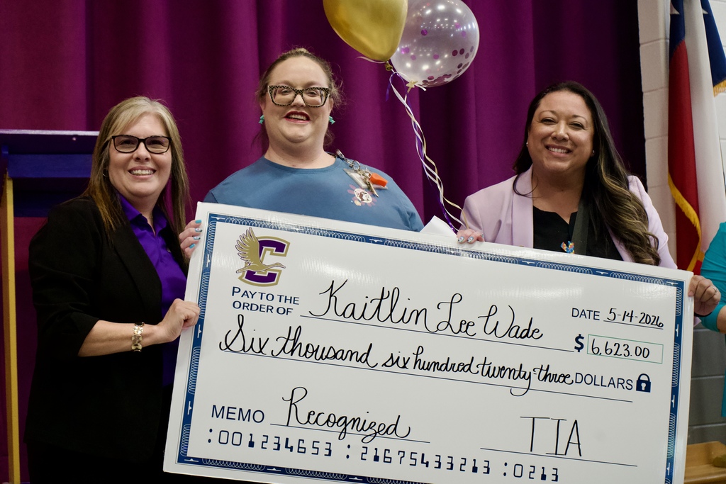 Crane ISD was thrilled to honor 11 CISD teachers receiving a total of more than $140,000 this year through the Texas Teacher Incentive Allotment! These teachers were recognized for their classroom excellence and their ability to help students grow in Math or Reading. These Crane ISD teachers will receive their amount each year for five years, totaling more than $700,000. We are excited to expand this opportunity next year to include Science and Social Studies classrooms on all campuses. Crane ISD teachers are amazing!