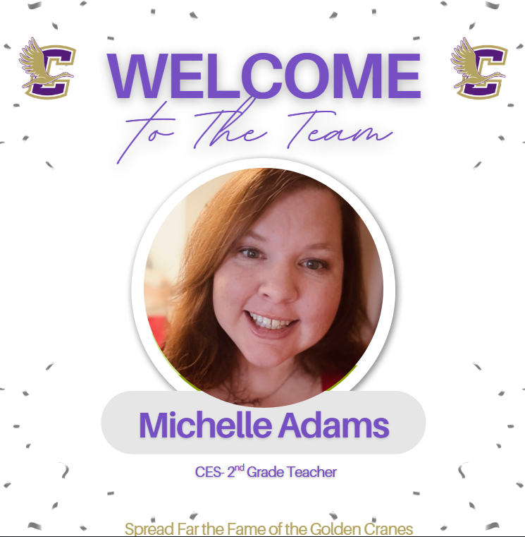 We are excited to announce that Michelle Adams is joining Crane ISD as a 2nd Grade Teacher for CISD!  Help us welcome our newest Crane Golden Crane!