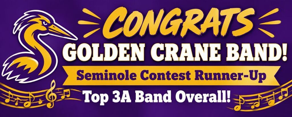 Congrats to Crane Band, top 3A Band