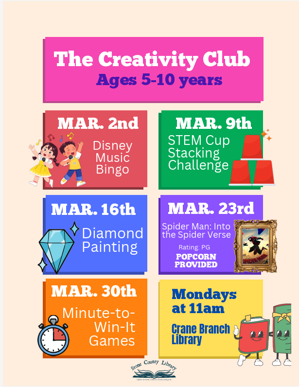 Crane Library March Events