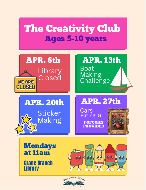 April Crane Library Creativity Club