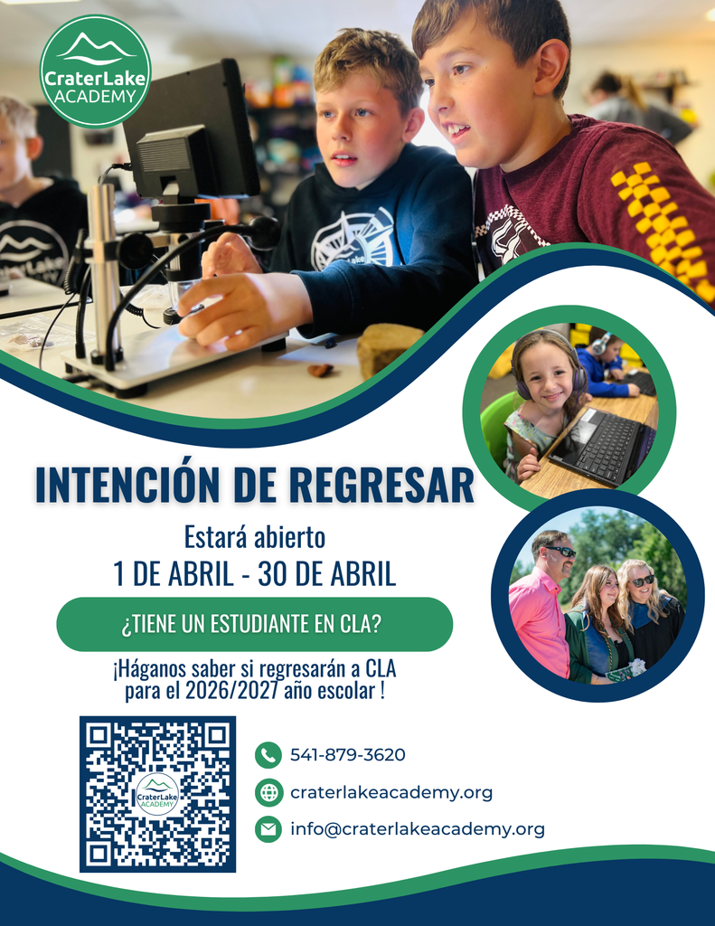 spanish version of flyer with details about the intent to return process at crater lake academy