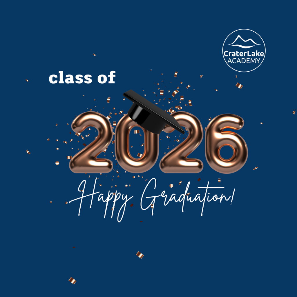 happy graduation class of 2026 on blue background