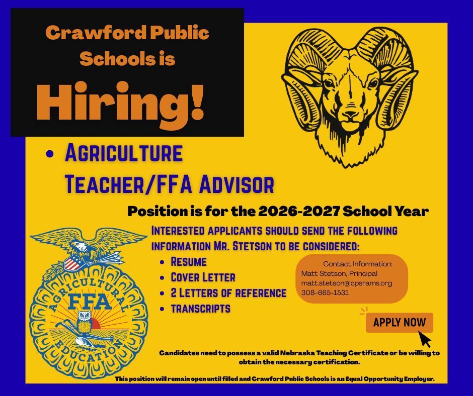 We are Hiring~Ag Teacher