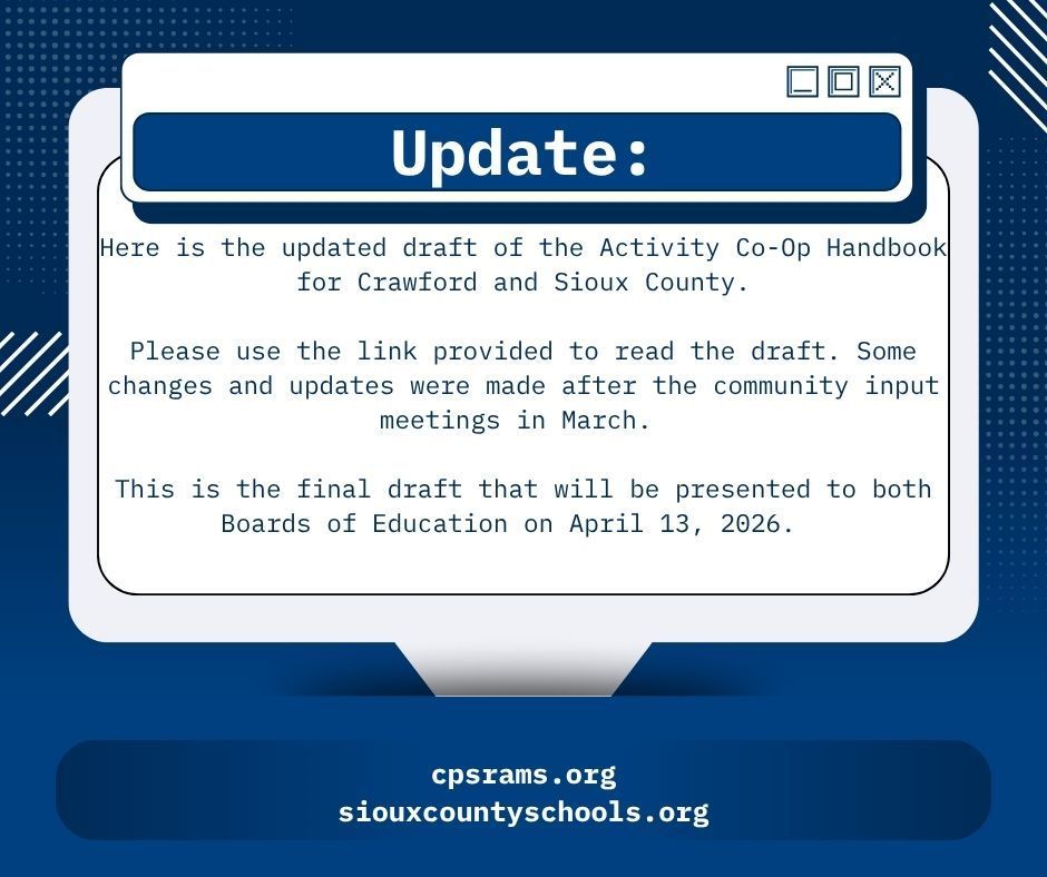 Update to the Draft for the Activity Co-Op between Crawford Public Schools and Sioux County Public Schools