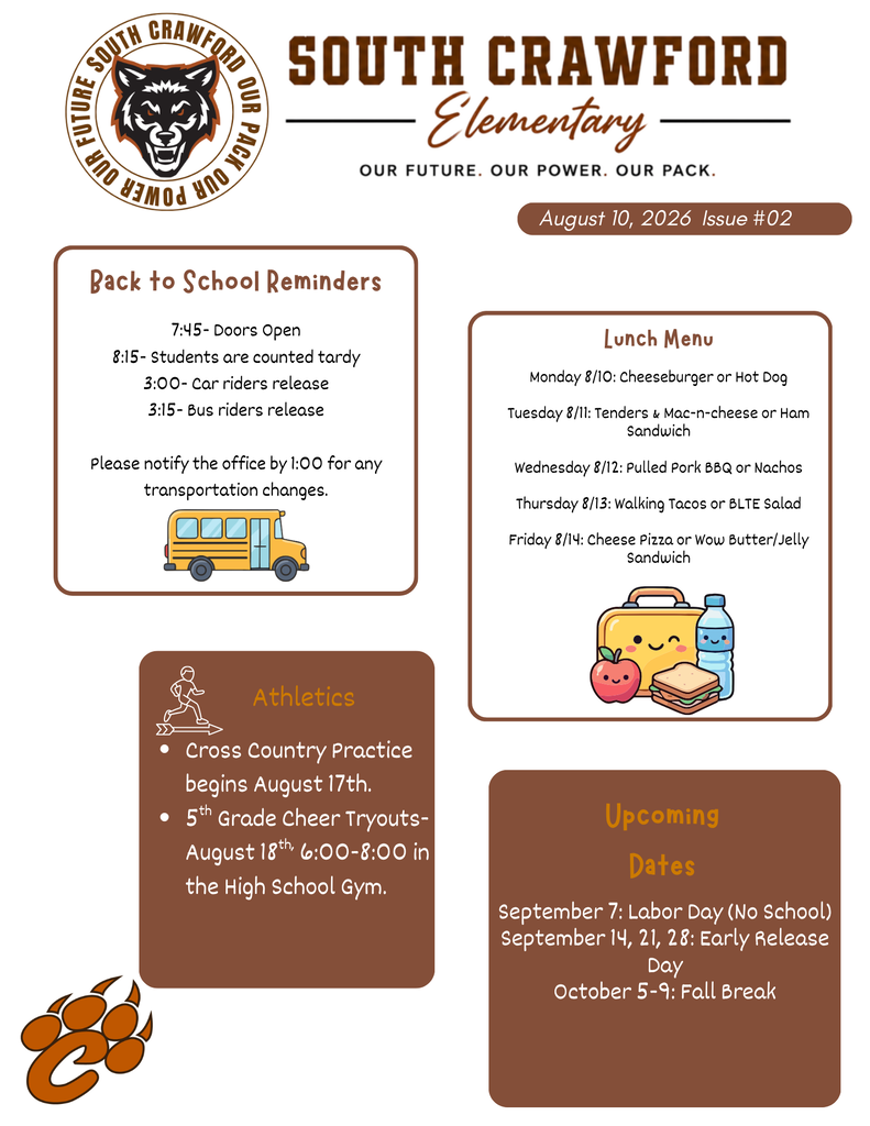 August 10, 2026 Newsletter