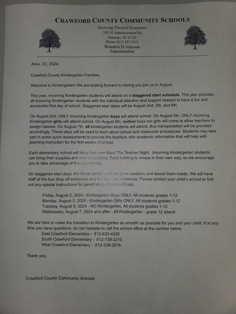 Kindergarten 24-25 Staggered Start