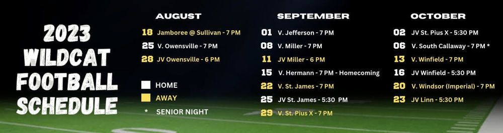 Fall Athletic schedules
