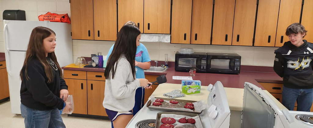 Mrs. Haist's FACS classes made Spaghetti in 2nd hour and Cookies in 7th Hour.