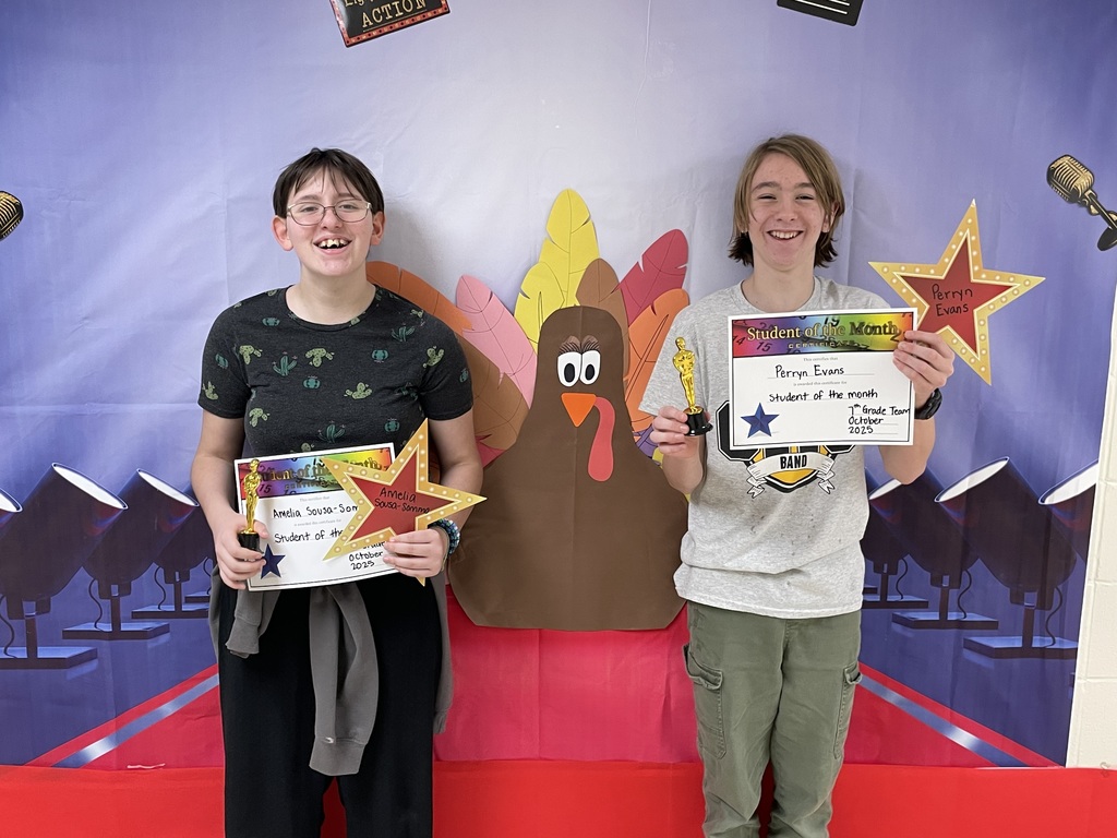 October 7th Grade Students of the Month