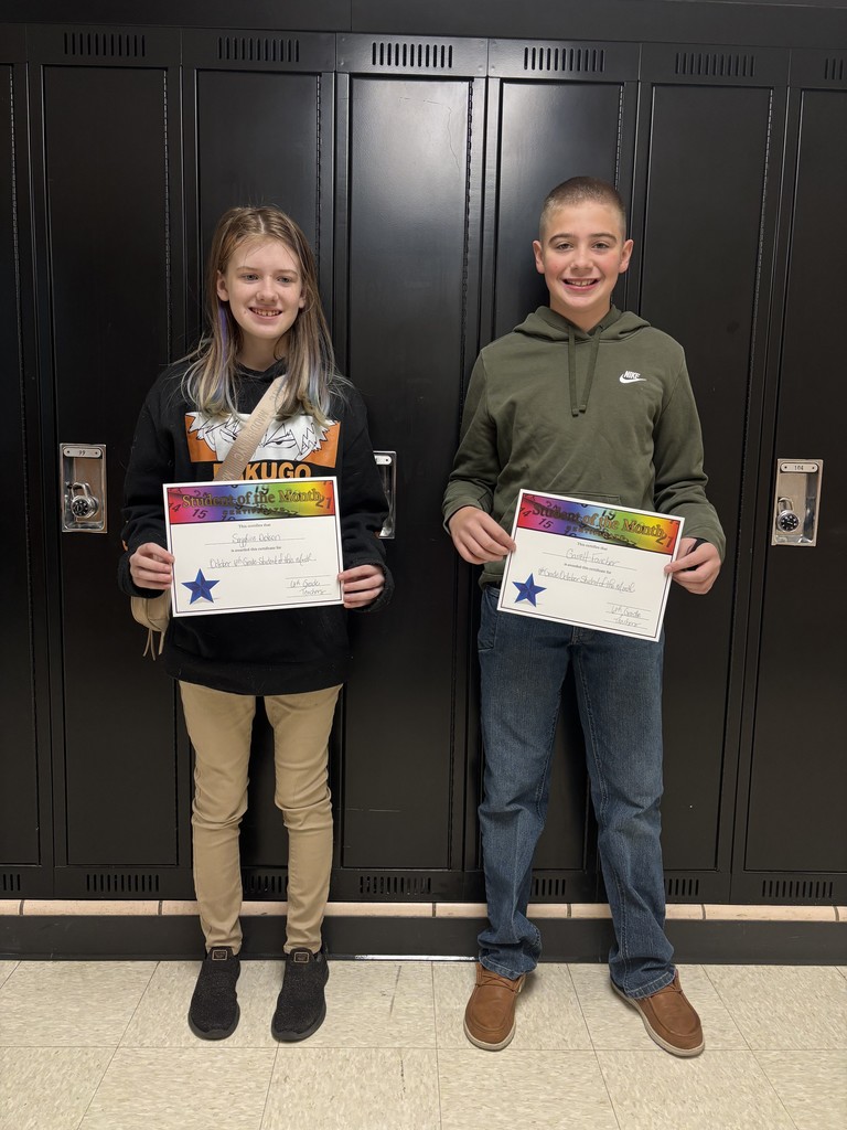 6th Grade October Students of the Month