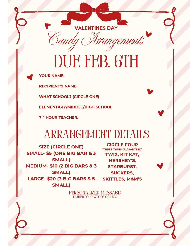 FFA Valentine Candy Orders