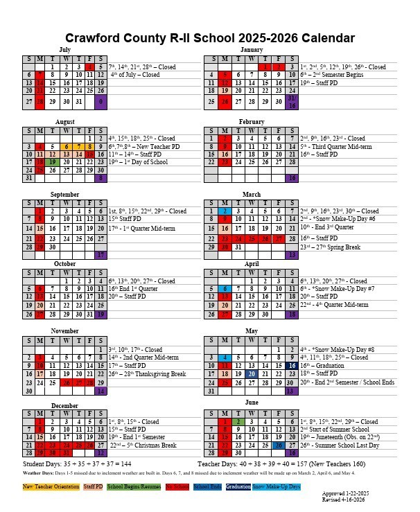 2025-26 Calendar