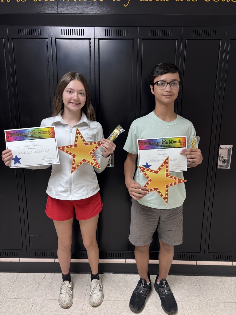 6th Grade April Students of the Month