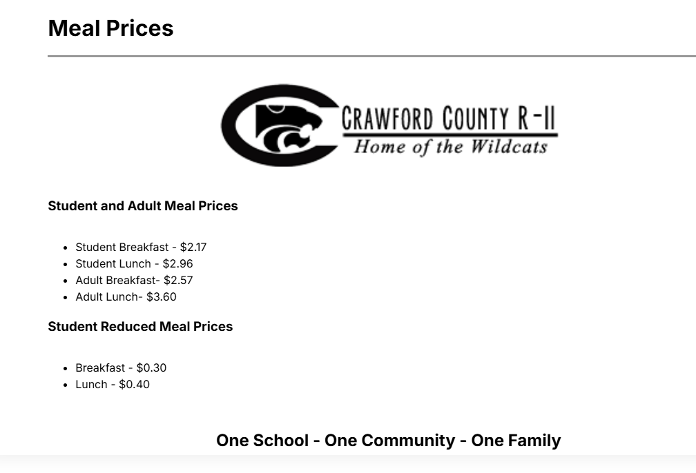 26-27 School Meal Prices