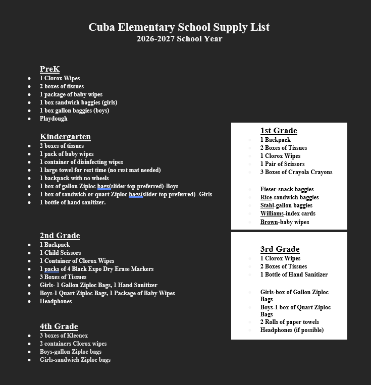 CES 2026 SUPPLIES LIST