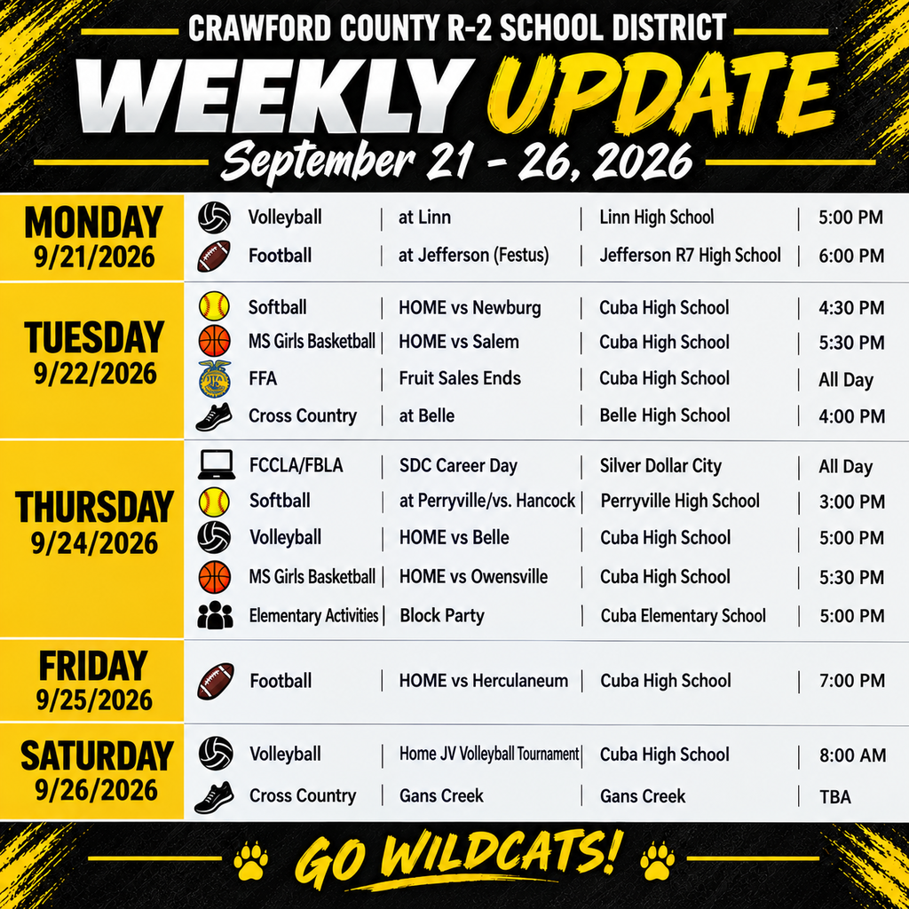 Weekly Update 9/21-9/26