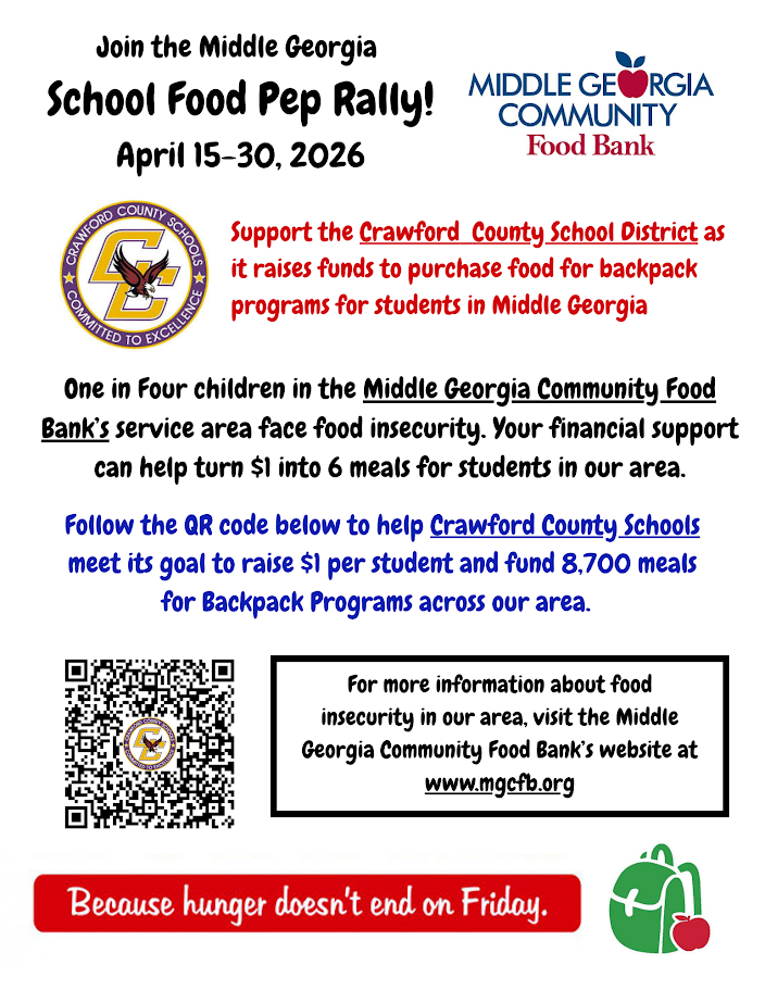 Flyer about the School Food Pep Rally April 15-30, 2026