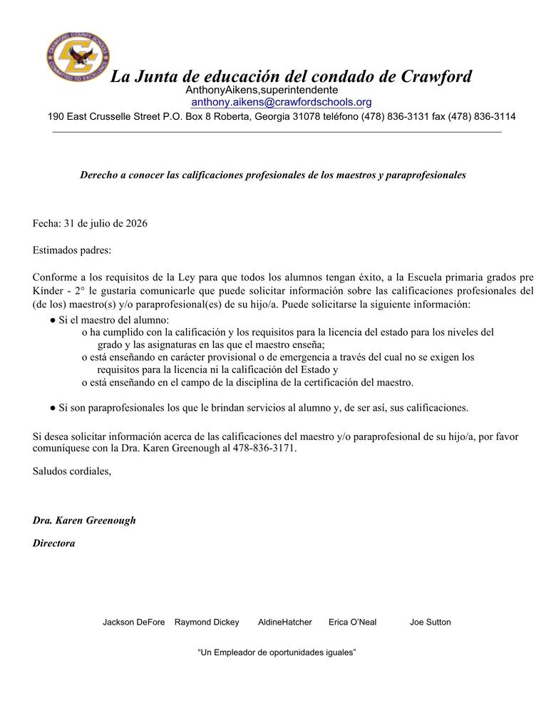 School Transfer Letter