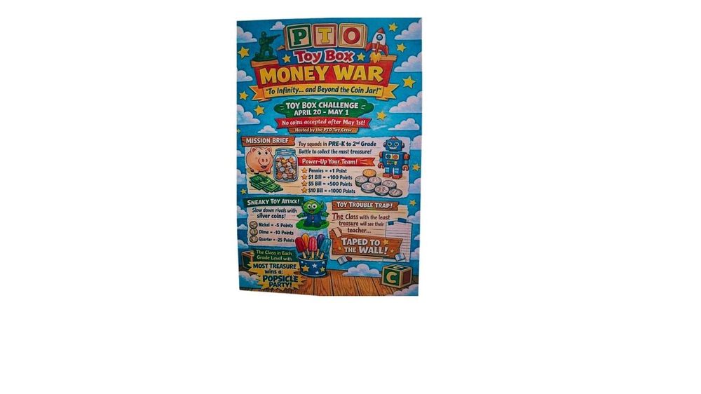 PTO Toy Box Challenge Money War April 20 - May 1