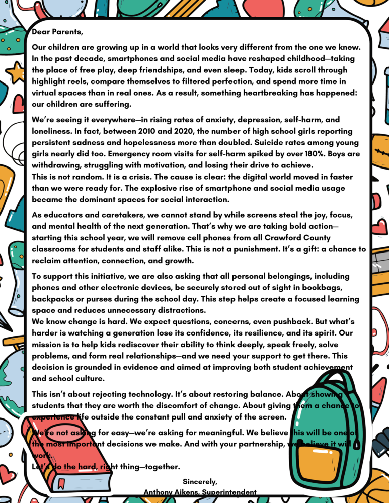 letter from superintendent