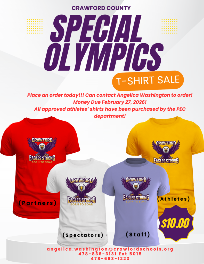 T-shirt order form for Special Olympics