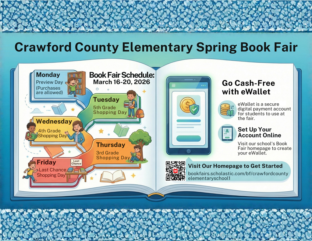 CCES Book Fair Flyer with dates and eWallet setup