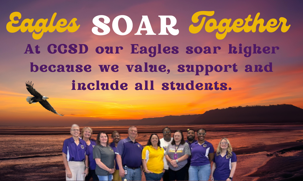 11 Staff members standing together in their Crawford County Schools Shirts