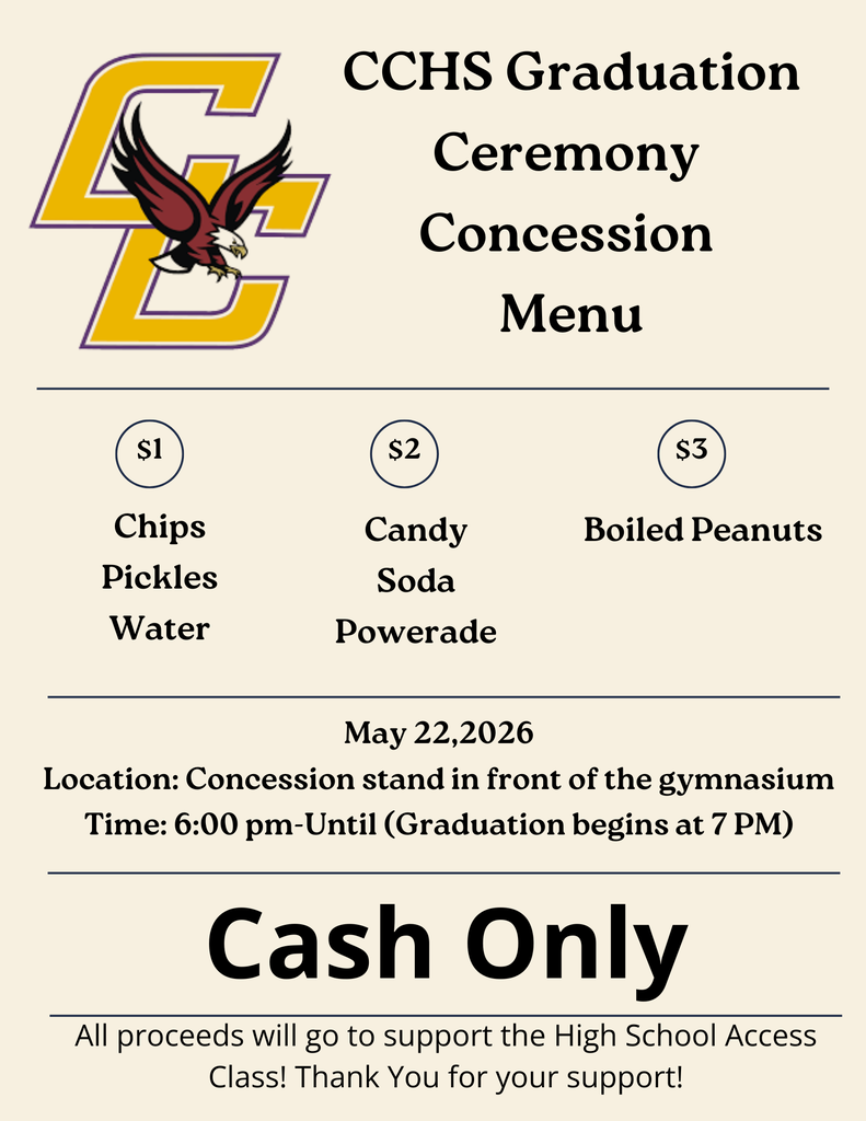 graduation concession menu