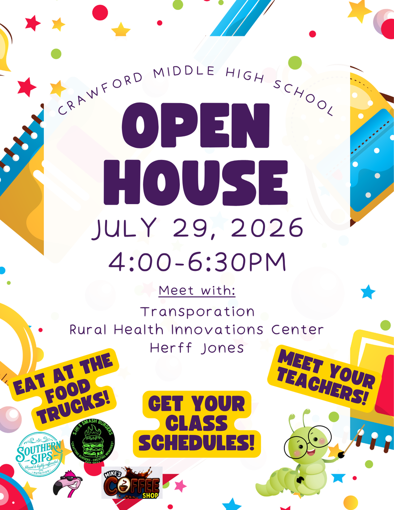 flyer advertising open house for crawford county schools