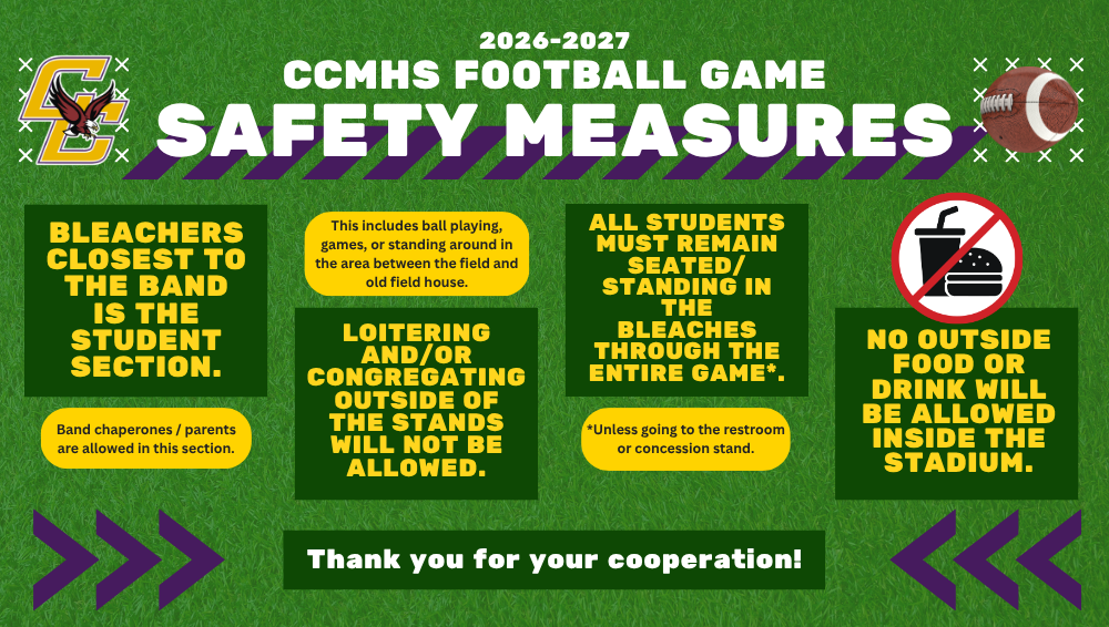 football themed graphic with information about football safety measures