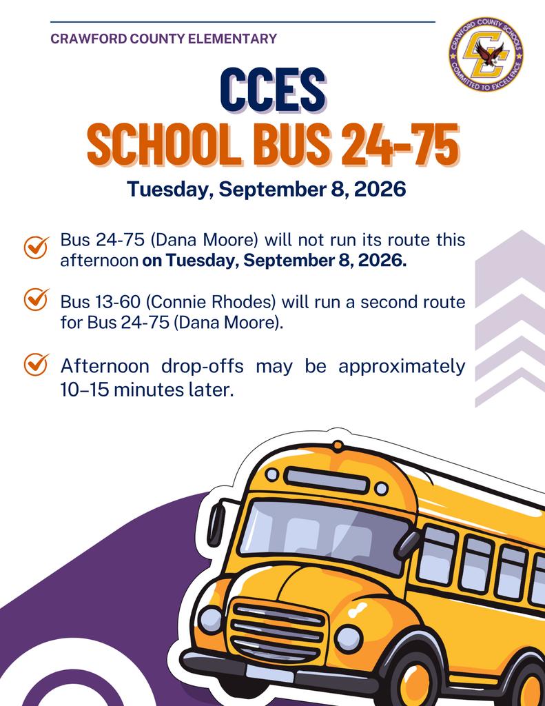 Bus Change for Tuesday, September 8, 2026