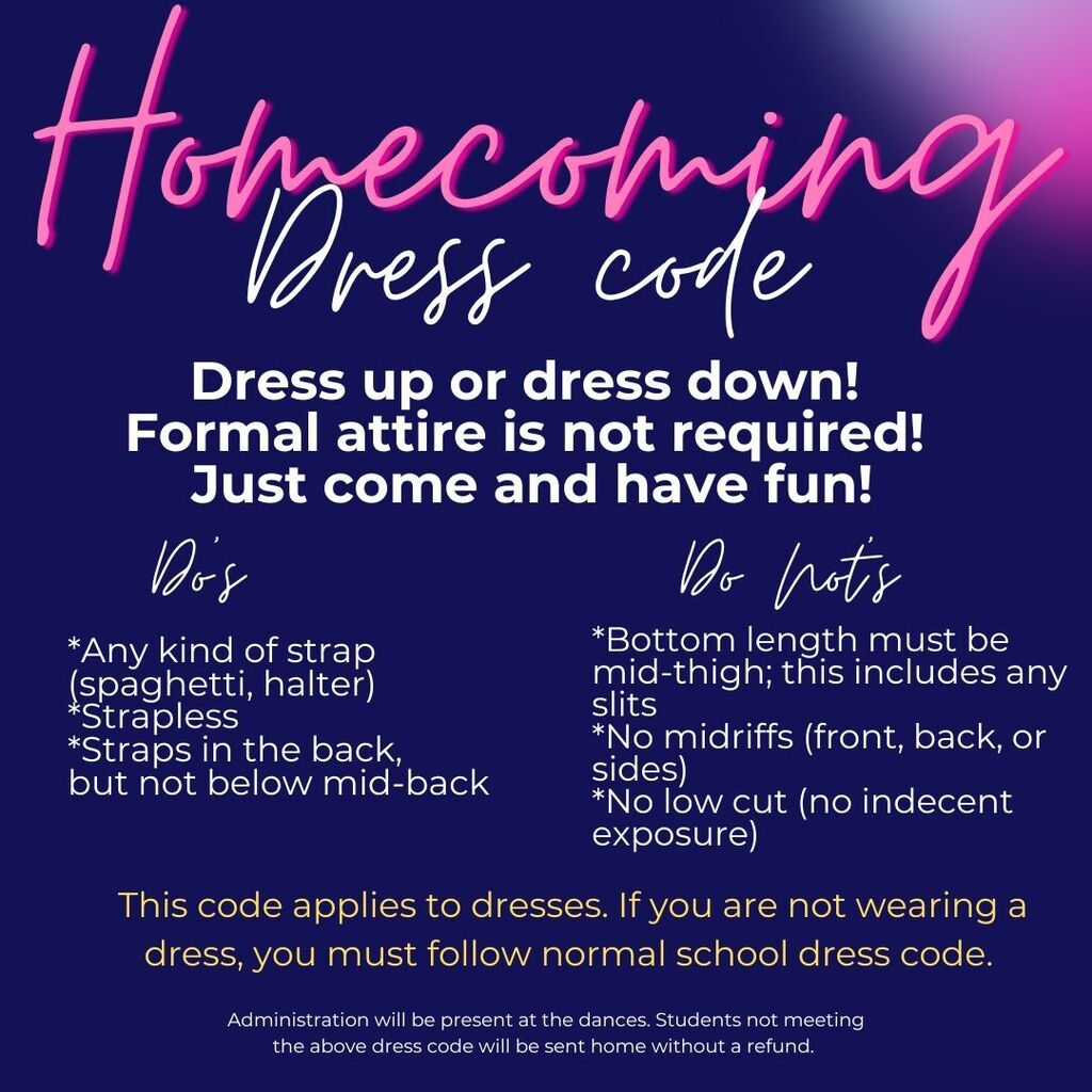 Homecoming Dress Code Flyer