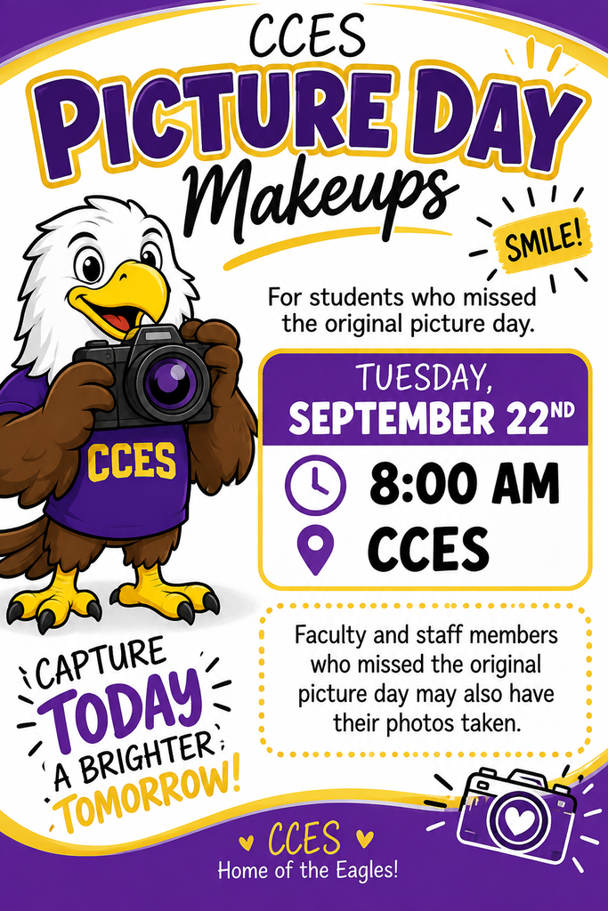 CCES Picture Day Makeups, Tuesday, September 22, 2026