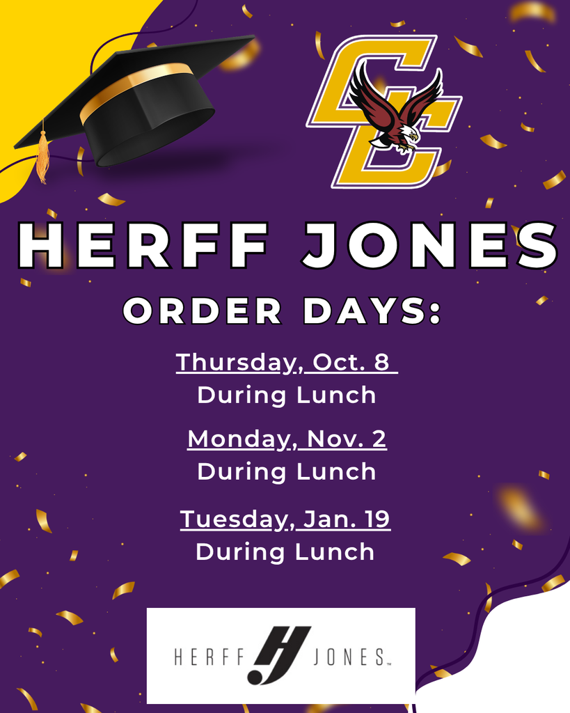 herff jones order days on a purple and gold flyer