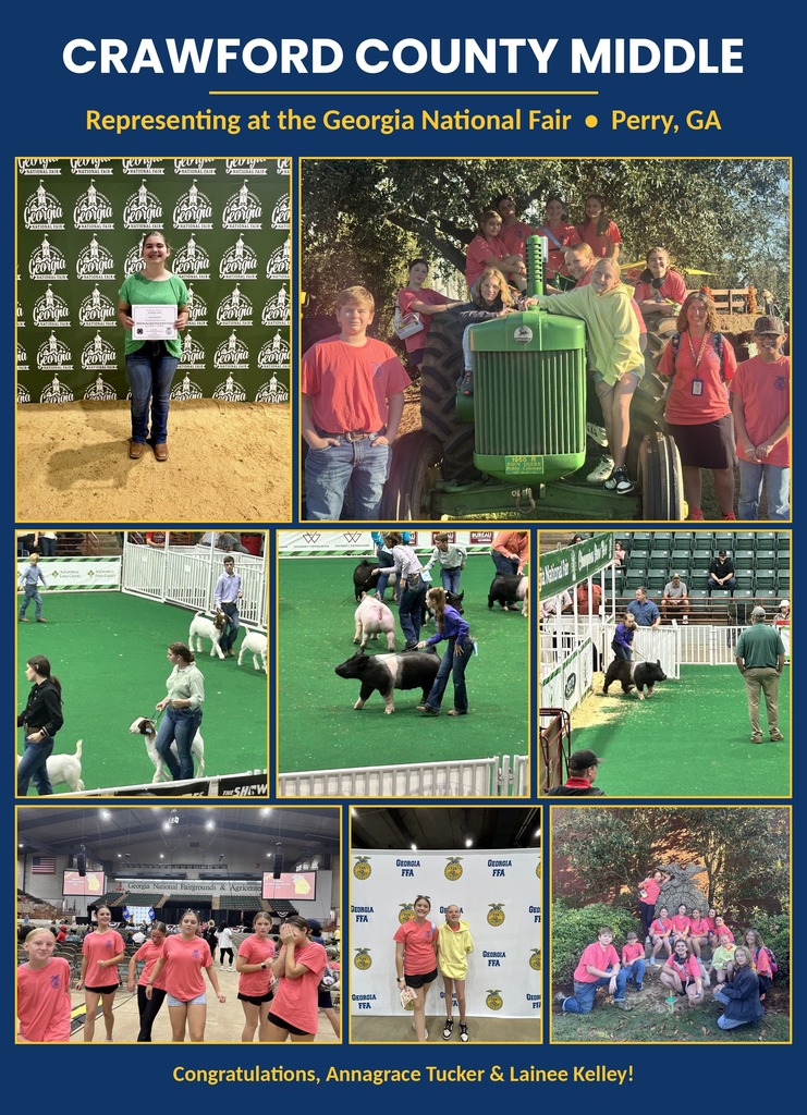 various pictures of students participating in FFA events at the Georgia National Fair