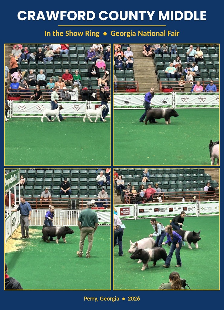 various pictures of students participating in FFA events at the Georgia National Fair
