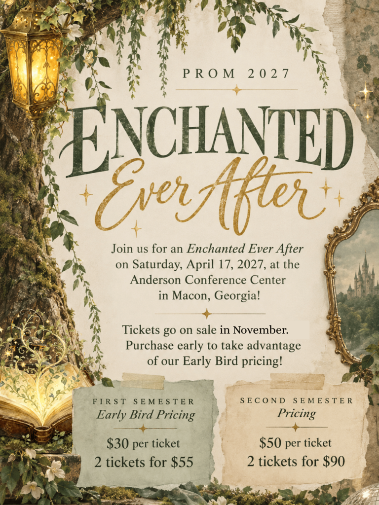 woodland themed prom flyer