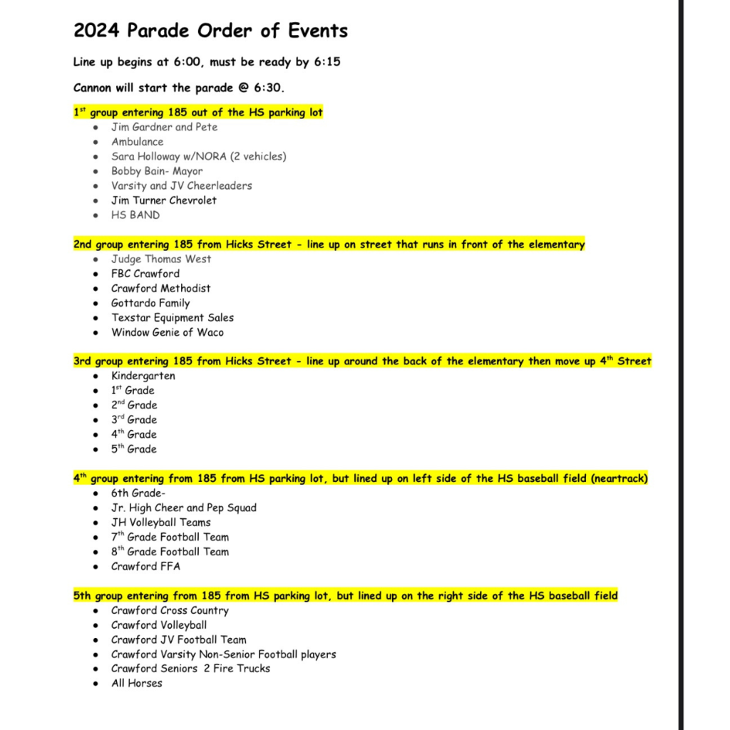 order of events